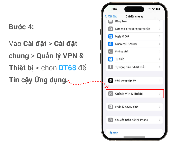 Thi?t l?p tin c?y ?ng d?ng DT68 trên iPhone